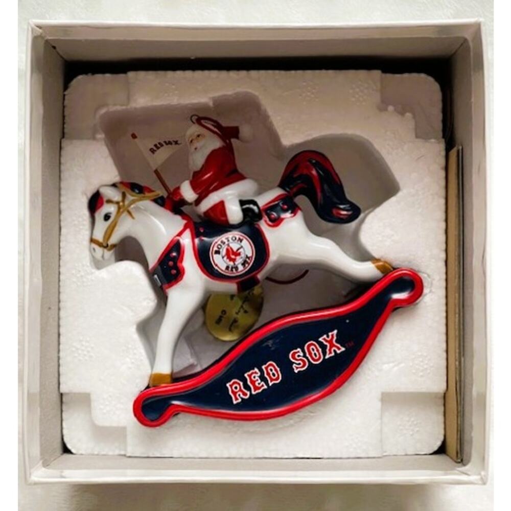 Boston Red Sox 2007 Danbury Mint Holiday Rocking Horse Christmas Ornament-NIB